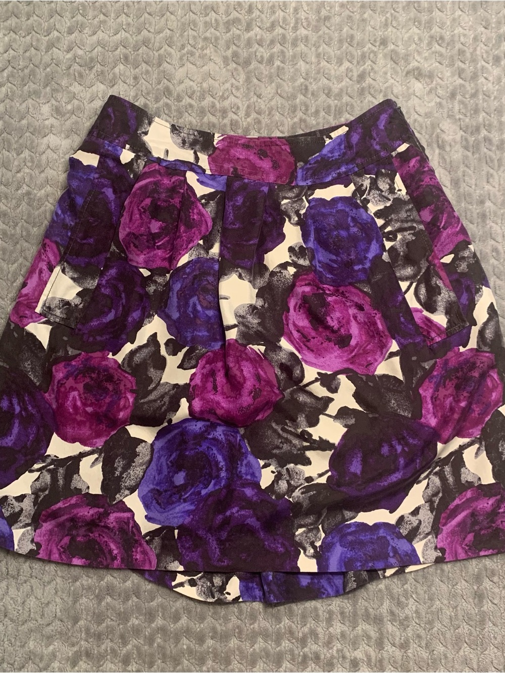 Michael Kors 100% Silk Floral A-Line Skirt Women’s 4P Purple Pink Black